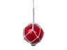 Red Japanese Glass Ball With White Netting Christmas Ornament 4 - 3