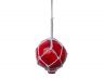 Red Japanese Glass Ball Fishing Float With White Netting Decoration 4 - 2