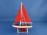 Wooden Decorative Sailboat Model Red with Red Sails 12 - 1