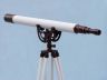 Floor Standing Bronzed With White Leather Anchormaster Telescope 65 - 1
