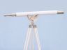 Floor Standing Brushed Nickel With White Leather Anchormaster Telescope 65 - 1