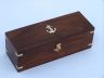 Deluxe Class Admiral Antique Brass Leather Spyglass Telescope 27 w- Rosewood Box - 1