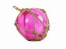 Pink Japanese Glass Ball Fishing Float With Brown Netting Decoration 12 - 2