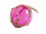 Pink Japanese Glass Ball Fishing Float With Brown Netting Decoration 12 - 4