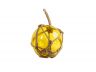 Yellow Japanese Glass Ball Fishing Float With Brown Netting Decoration 12 - 3