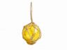 Yellow Japanese Glass Ball Fishing Float With Brown Netting Decoration 2 - 1