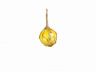 Yellow Japanese Glass Ball Fishing Float With Brown Netting Decoration 4 - 2