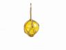 Yellow Japanese Glass Ball Fishing Float With Brown Netting Decoration 6 - 2