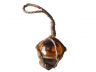 Amber Japanese Glass Ball Fishing Float With Brown Netting Decoration 2 - 2