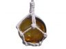 Amber Japanese Glass Ball With White Netting Christmas Ornament 2 - 3