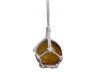 Amber Japanese Glass Ball With White Netting Christmas Ornament 2 - 2