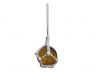 Amber Japanese Glass Ball With White Netting Christmas Ornament 2 - 1