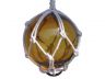 Amber Japanese Glass Ball With White Netting Christmas Ornament 3 - 4
