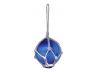 Blue Japanese Glass Ball With White Netting Christmas Ornament 3 - 3