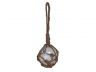 Clear Japanese Glass Ball Fishing Float With Brown Netting Decoration 2 - 3