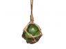 Green Japanese Glass Ball Fishing Float With Brown Netting Decoration 2 - 1