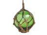 Green Japanese Glass Ball Fishing Float With Brown Netting Decoration 3 - 3