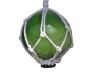 Green Japanese Glass Ball Fishing Float With White Netting Decoration 3 - 1
