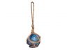 Light Blue Japanese Glass Ball Fishing Float With Brown Netting Decoration 2 - 3