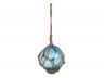 Light Blue Japanese Glass Ball Fishing Float With Brown Netting Decoration 3 - 2