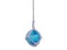 Light Blue Japanese Glass Ball Fishing Float With White Netting Decoration 2 - 2