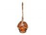 Orange Japanese Glass Ball Fishing Float With Brown Netting Decoration 2 - 2