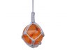 Orange Japanese Glass Ball With White Netting Christmas Ornament 2 - 1