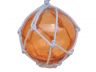 Orange Japanese Glass Ball With White Netting Christmas Ornament 3 - 3