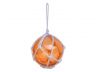 Orange Japanese Glass Ball Fishing Float With White Netting Decoration 3 - 2