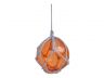 Orange Japanese Glass Ball With White Netting Christmas Ornament 3 - 1