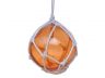 Orange Japanese Glass Ball With White Netting Christmas Ornament 3 - 5
