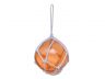 Orange Japanese Glass Ball Fishing Float With White Netting Decoration 3 - 5