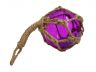 Purple Japanese Glass Ball Fishing Float With Brown Netting Decoration 4 - 1