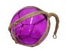 Purple Japanese Glass Ball Fishing Float With Brown Netting Decoration 6 - 5