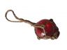 Red Japanese Glass Ball With Brown Netting Christmas Ornament 2 - 6