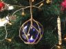 LED Lighted Dark Blue Japanese Glass Ball Fishing Float with Brown Netting Christmas Tree Ornament 4 - 3