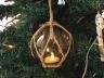 LED Lighted Orange Japanese Glass Ball Fishing Float with Brown Netting Christmas Tree Ornament 4 - 3