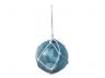 LED Lighted Light Blue Japanese Glass Ball Fishing Float with White Netting Decoration 4 - 1