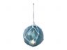 LED Lighted Light Blue Japanese Glass Ball Fishing Float with White Netting Decoration 4 - 3
