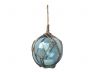 LED Lighted Light blue Japanese Glass Ball Fishing Float with Brown Netting Decoration 4 - 1