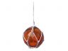 LED Lighted Orange Japanese Glass Ball Fishing Float with White Netting Christmas Tree Ornament 4 - 1