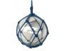 LED Lighted Clear Japanese Glass Ball Fishing Float with Blue Netting Decoration 10 - 2