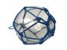 LED Lighted Clear Japanese Glass Ball Fishing Float with Blue Netting Decoration 10 - 6