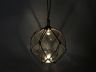 LED Lighted Clear Japanese Glass Ball Fishing Float with Brown Netting Decoration 10 - 5
