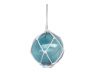 LED Lighted Light Blue Japanese Glass Ball Fishing Float with White Netting Decoration 10 - 1