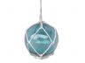 LED Lighted Light Blue Japanese Glass Ball Fishing Float with White Netting Decoration 10 - 3
