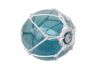 LED Lighted Light Blue Japanese Glass Ball Fishing Float with White Netting Decoration 10 - 5