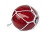 LED Lighted Red Japanese Glass Ball Fishing Float with White Netting Decoration 10 - 4