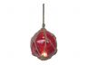 LED Lighted Red Japanese Glass Ball Fishing Float with Brown Netting Decoration 6 - 3