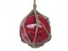 LED Lighted Red Japanese Glass Ball Fishing Float with Brown Netting Decoration 6 - 4